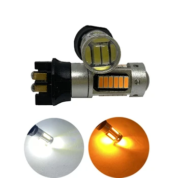 1pcs PW24W 4014 30SMD PWY24W Lâmpadas LED Para Ligar o Sinal de Luz luzes Diurnas de DRL de Âmbar amarelo, Branco