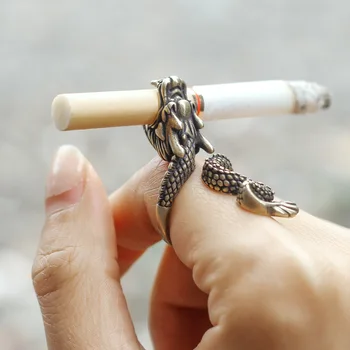 Cigarro Anel, Moda Titular do Cigarro, Criativa Jóias Anel, Dominante Dragão em forma de Anel de Fumar Fumar Acessórios
