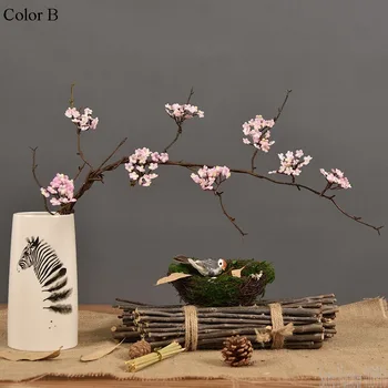 Flores de cerejeira galho de árvore Artificial de flores de Seda Sakura Vime Kudo para o outono de casa, Decoração de mesa de Casa Decoração falso flor