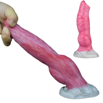 FAAK Animal Cão Pênis Nó Ejaculação Realista Gozadas Vibrador com Ventosa de Silicone Plug Anal Sexo anal Brinquedos Para as Mulheres Masturbador