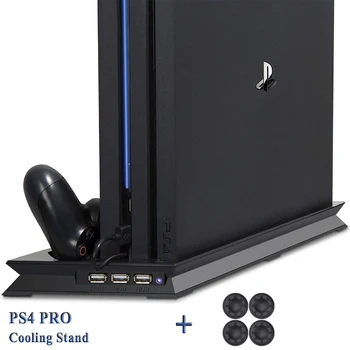 PS4 Pro Console Vertical Stand 2 Carregador Controlador de Carregamento Doca 2 Ventilador de Refrigeração para a Sony Playstation 4 Cooler PS 4 Acessórios