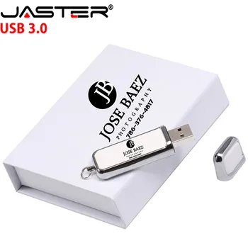 JASTER USB 3.0 Flash Drive de couro mais leve modelo de CAIXA + 4GB 8GB 16GB Pen drive 32GB 64GB pendrive presente (mais de 1PCS livre do LOGOTIPO)