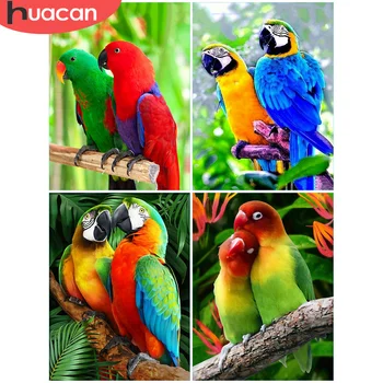 HUACAN 5D DIY Diamante Pintura Papagaio Kits Completos Quadrado Redondo Bordado de Diamante Animal Decoração de Casa Arte Nova Chegada