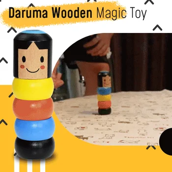 1set Imortal Daruma Inquebrável Homem de Madeira Magic Toy Truques de Mágica Close-Up Magia de Palco Adereços Comédia Mentalismo Brinquedo Divertido Acessório