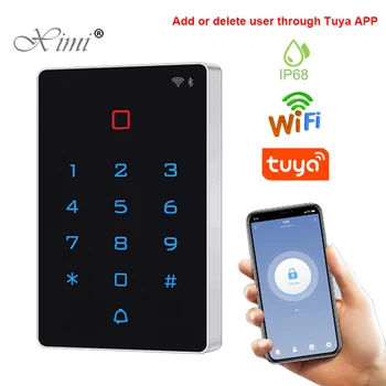 Wi-FI Tuya Smart Door Lock IP68 Waterproof a Porta, Sistema de Controle de Acesso T12 Autônomo Teclado RFID Cartão de IC do Controlador do Acesso da Porta