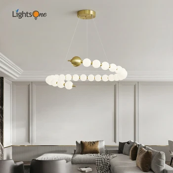 Estilo nórdico quarto principal lustre moderno e minimalista cobre criativo sala de jantar lâmpada