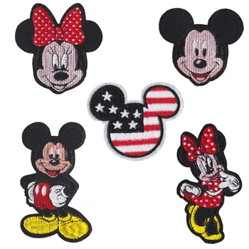 Dos desenhos animados do Minnie do Mickey Pato Donald de Ferro sobre o patch de Casal Roupas de Decoração de Ferro em Patches Bordados Pano de Vestuário Adesivos