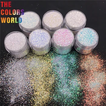 TCT-158 Iridescente Cores do arco-íris Hexágono 0,4 MM de Pó Colorido, Glitter Nail Art de Decoração de Unhas Gel Maquiagem Manual de Artesanato de DIY