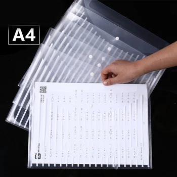 50pcs Arquivo Saco Plástico Transparente A4 14/18c Documentos de Arquivamento Saco de Armazenamento Estudante de Informações para o Organizador do Bolso de Pasta de papel de carta