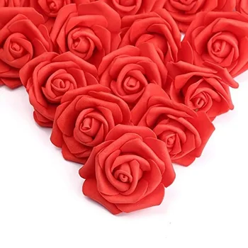 100 Peças Falso Rosa Cabeças Aspecto Real de Espuma Falso Rosas para o DIY de Casamento Arranjo do Chuveiro de Bebê Festa Tabela de Decoração de Casa