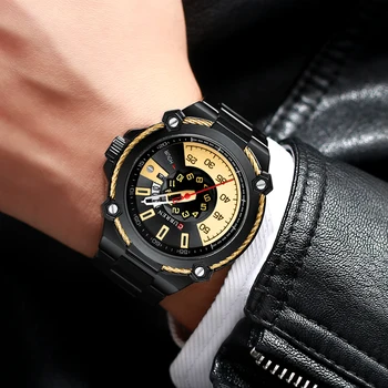 Luxo Novo Design de relógios para Homens CURREN de Quartzo Militar Negócio de relógios de Aço Inoxidável Data de Relógios de pulso Masculino Reloj Homens Relógio