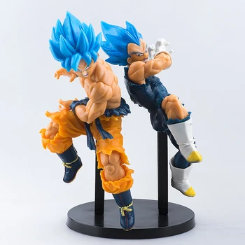 Dragon Ball Lenda de Cabelo Azul Goku mais Forte Ajuste Figura de Ação Embalado Decoração de PVC Anime Figura de Modelo
