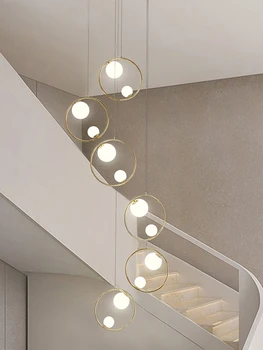 Hall Lustre Escada De Suspensão Moderna Lustre Pendurado Luminária Luminária Pendente Loft Designer Lustre