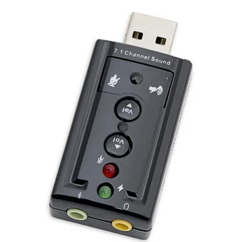 USB 2.0 externo alto-Falante Fone de ouvido Com Microfone de 3,5 mm Jack de Som de 7.1 Canais Adaptador de Cartão para PC Desktop Notebook