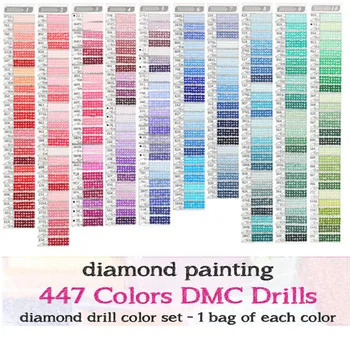 Novo 447colors de Diamantes Pintura Acessório Redondo/Quadrado Resina 5D Broca de Diamante de Mosaico de Pedra Cor de Diamante de Vendas Grossistas