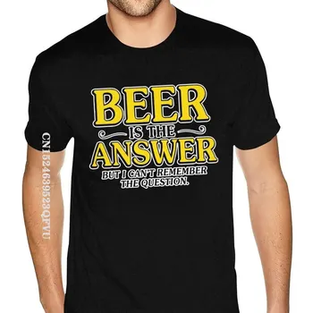A Cerveja É A Resposta, Mas Eu Não Consigo Lembrar A Questão Funny T-Shirt Adolescentes Designer De Hotéis Baratos De Marcas Top Vintage T-Shirt