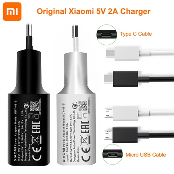 Xiaomi Carregador UE Plug 5V 2A Micro Usb Tipo C Cabo Para o Xiaomi Mi 9 8 9T CC9 A1 6 6 5 Redmi Nota 8 7 K20 Pro 4x 5 + 4 5A