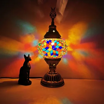 Candeeiro de Mesa feito à mão turco Vitrais abajur Arte Vintage Romântico mosaicDesktop Decorativa Luzes de Cabeceira a luz da Noite