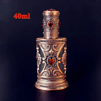 1PC 40ml Vintage Metal Frascos de Perfume Vazios de Vidro Frasco de Spray Médio Oriente Estilo de Presente de Casamento Decoração