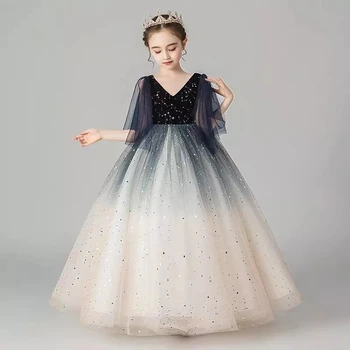Luxo de festa infantil vestido de cerimónia de Casamento vestidos de menina de 12 e 14 anos, a Princesa vestidos de dama de honra para as crianças da menina de Vestido de baile