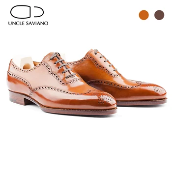 Tio Saviano Oxford Estilo Brogue Designer Homens Sapatos De Casamento Moda Sapato De Negócios Melhor Vestido De Luxo Artesanal De Couro Sapatos De Homem