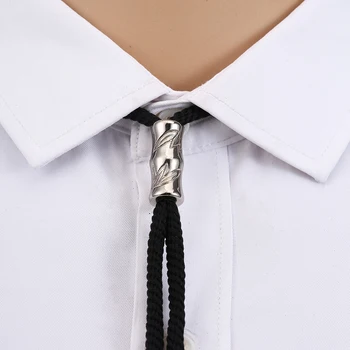 Bolo laço de corda de Nylon casual gravata para os homens com um simples preto clássico arco colar de laço para o homem, a mulher, cowboy