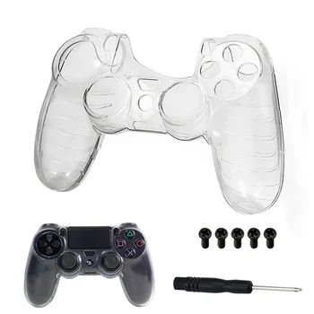 PS4 Controlador de cristalina Shell Case Capa Protetora de Shell Para a Sony Playstation 4 Substituição de Reparação de Parafusos PS 4