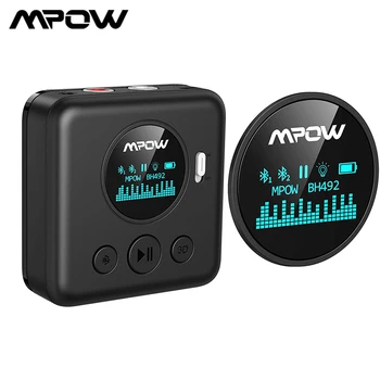 Mpow Bluetooth 5.0 Receptor de Áudio com o 3D Surround sem Fio Adaptador de alto-Falante para Casa de Carro de Música Estéreo de Som para 12H de Vida útil da Bateria