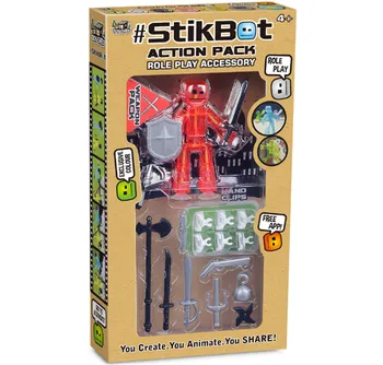 stikbot fantoche otário conjunto de fantoches de congelamento Figura de Ação de Filmagem, Animação, Brinquedos de jogo de papel de acessório de arma de 2104
