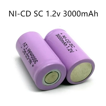 12Pcs de Alta Qualidade SC Ni-Cd, Bateria Recarregável de 1,2 V 3000mAh, Não Abas, Para o LED de Energia Elétrica da Broca
