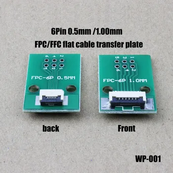 6 pin 0,5 mm /1.0 mm de Espaçamento Dupla Face FPC/FFC PCB Conector de Adaptador de Soquete da Placa,6P Televisão a Cabo Uma Dupla de Soquete WP-001