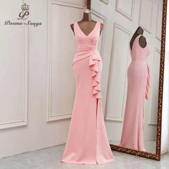 2021New cor-de-rosa Sereia vestidos de baile vestido de Noiva, vestidos de vestidos de promocion vestidos de Dama de honra vestidos de cerimônia