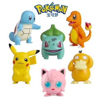 6 Estilos De Pokemon Figuras De Desenhos Animados Filme De Anime Figura Pikachu, Squirtle Jigglypuff Monstro De Bolso Brinquedos De Ação Modelo De Presentes Crianças