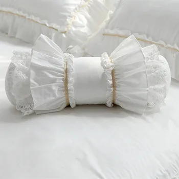Super Fofo de Rendas de almofada decorativa roupa de cama de almofadas Europeia doces almofada princesa grandes plissado desgin lombar, almofada de sofá de almofadas