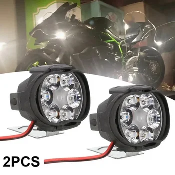 2Pcs de Moto Farol Alto Brilho Impermeável Auxiliar Holofotes Scooters Modificado Lâmpadas de Luz com Interruptor 6 Lâmpada LED