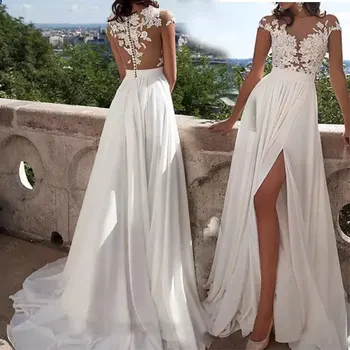 2022 Robe De Mariee Branco Novo Casamento Vestidos De Festa Sem Alças Apliques De Rendas Na Moda Simples Noiva Vestido De Baile Vestidos Sem Costas