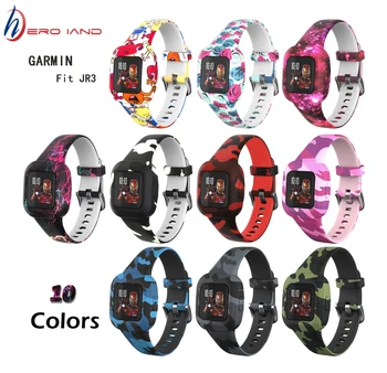 O colorido do Silicone, Bracelete Pulseira Para Garmin Fit JR3 Inteligente faixa de Relógio Para GarminFit JR 3, Alça Para Crianças Assista Acessórios