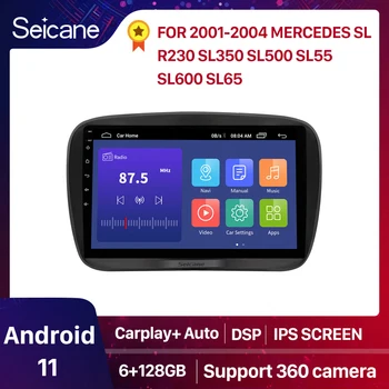 2 Din Android 12 auto-Rádio Multimédia Player de Vídeo de Navegação GPS Carplay Para 2001-2004 Mercedes SL R230 SL350 SL500 SL55 SL600