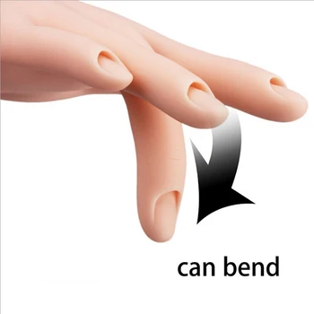 Flexível Prática do Modelo de Mão Móveis Macio Falso Falso Mãos para a Arte do Prego de Formação de Visualização do Modelo de Nail Art Manicure Ferramenta