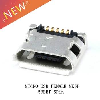 100PCS Micro USB 5 Pinos Soquete MK5P SMD DIP MINI USB Conector Fêmea