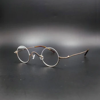 Vintage anti luz azul óculos de leitura Vintage pequena e redonda prescrição de óculos com diâmetro de 35mm de ouro, prata e preto