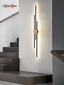 Luz de luxo minimalista quarto de cabeceira de cobre parede de luz criativa longo corredor TV da sala de estar de plano de fundo lâmpada de parede