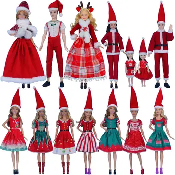 Barbies Roupas Para 11 polegadas 29cm Boneca de Natal Vestido Acessórios de Brinquedos de Papai Noel Conjunto de Ken Roupa de Menina de Presente de Aniversário