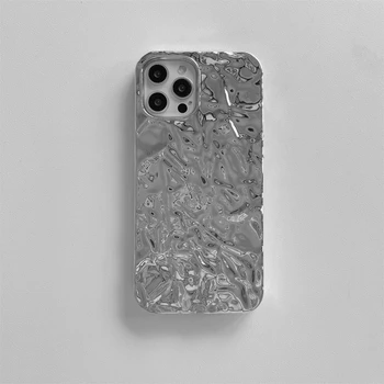 3D Glitter Ouro Preto, Folha de Prata de Telefone de Caso para o iPhone 14 13 12 11 Pro XS Max XR X 8 7 6 Plus SE2 à prova de Choque Tampa Traseira Coques
