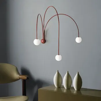 O italiano Levou ferro lâmpada de parede Moderna Sala de estar Quarto Ramo de Vidro criativo lâmpada de parede de Cabeceira de Decoração de Casa de lâmpada na parede