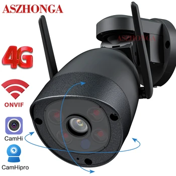4G sem Fio wi-FI 5MP de Segurança PTZ IP Câmera de 4X e Zoom Digital de CFTV HD AI controle Humano de Vigilância Exterior Bullet Cam CamHi APP