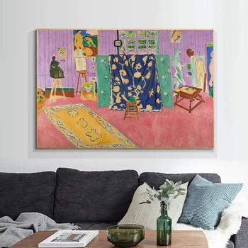 Matisse Inspiração Tela de Pintura de Henri Matisse 1911 cor-de-Rosa Pôster e Impressão de Arte de Parede de Imagem para a Parede da Sala de estar Decoração Cuadros