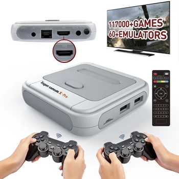 KinHank Super Console X Pro WiFi Mini Caixa de TV Garoto Retro Consola de jogos de Vídeo Para PSP/N64/DC/PS1 50+ Emuladores de Built-in Jogos 117000