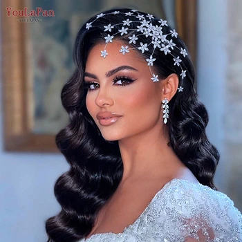 YouLaPan HP502 de Noiva Pente Liga de Flor Mulheres Capacete de Noiva Elegante, Acessórios de Cabelo, Jóias para Festa de Princesa Headwear