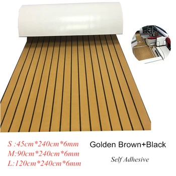 Dourar EVA Barco de convés de Teca Folha de Iate Marinha Piso de Carpete Com Auto-Adesivo Tapete Preto Groove Barcos Acessórios